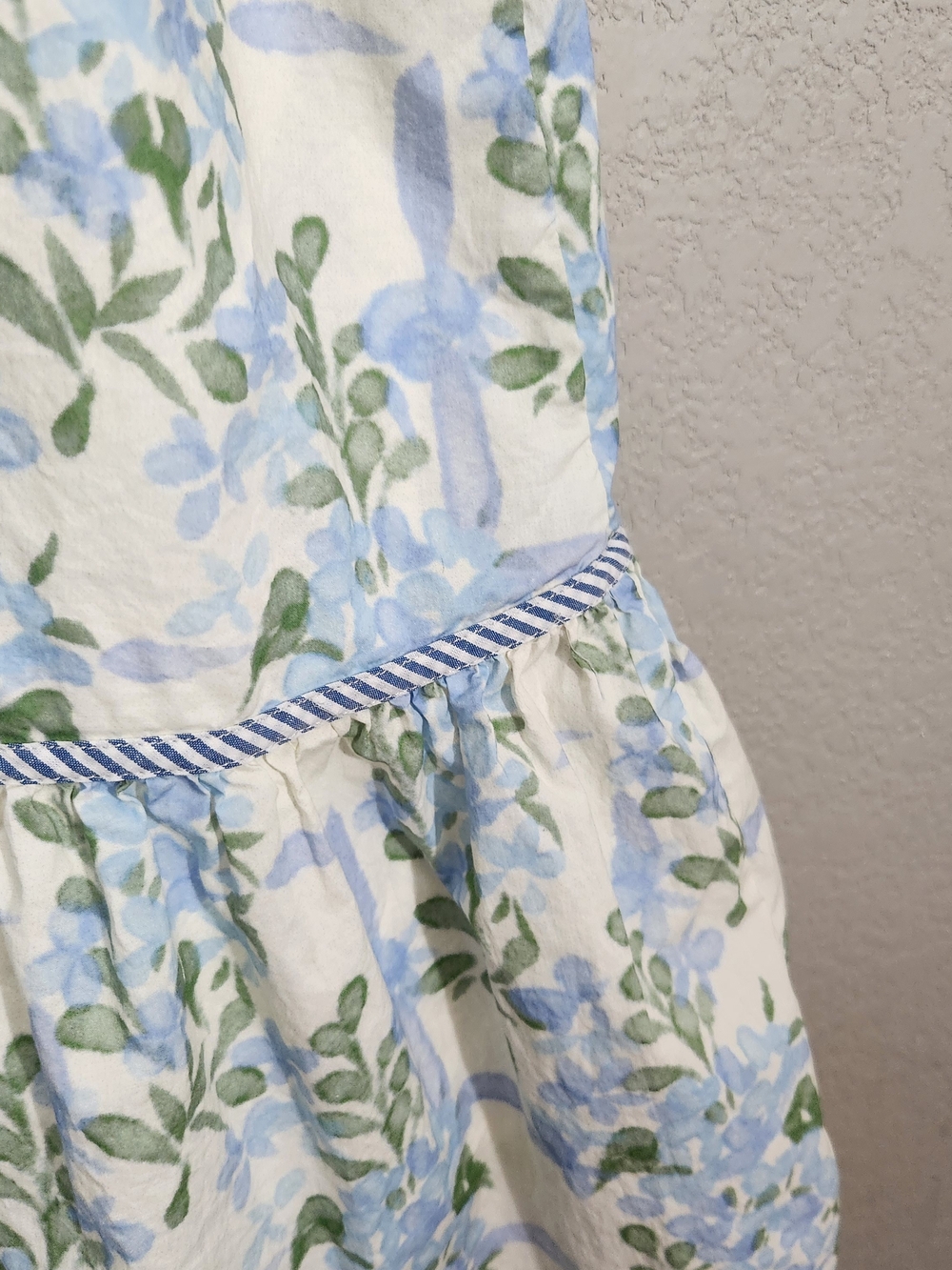 Umgee Light Blue Floral Midi Dress with Green Leaf Print - Picture 6 of 10